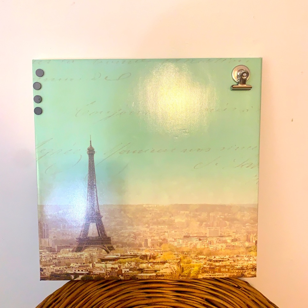 New 14 by 14 inches Parisian themed Dry Erase and Magenetic Board